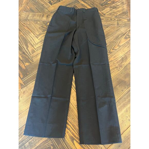 US Navy Men XS Wool Black Enlisted Service Uniform Dress Slacks Military Neutral - Picture 1 of 8